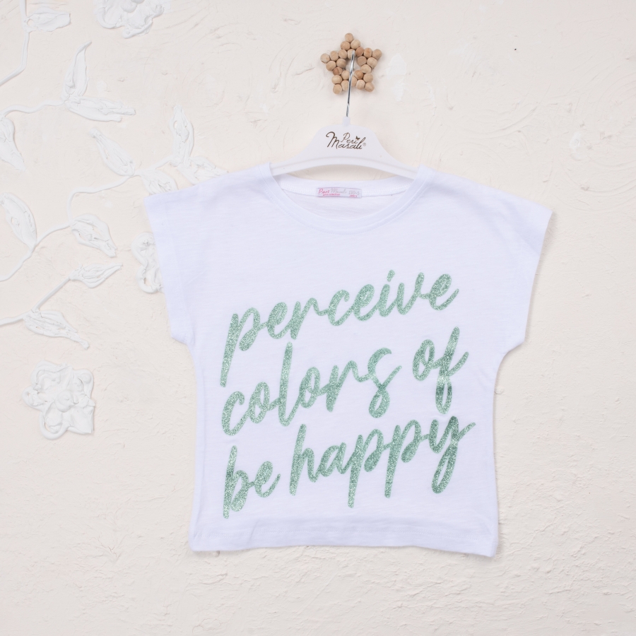 Kız Percieve Colors Simli Baskılı 5-8 Yaş Badi