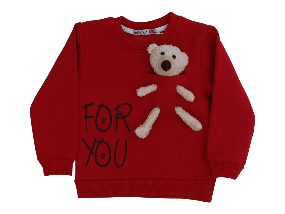 1-4 YAŞ ERK FOR YOU CEPLİ AYICIKLI SWEAT
