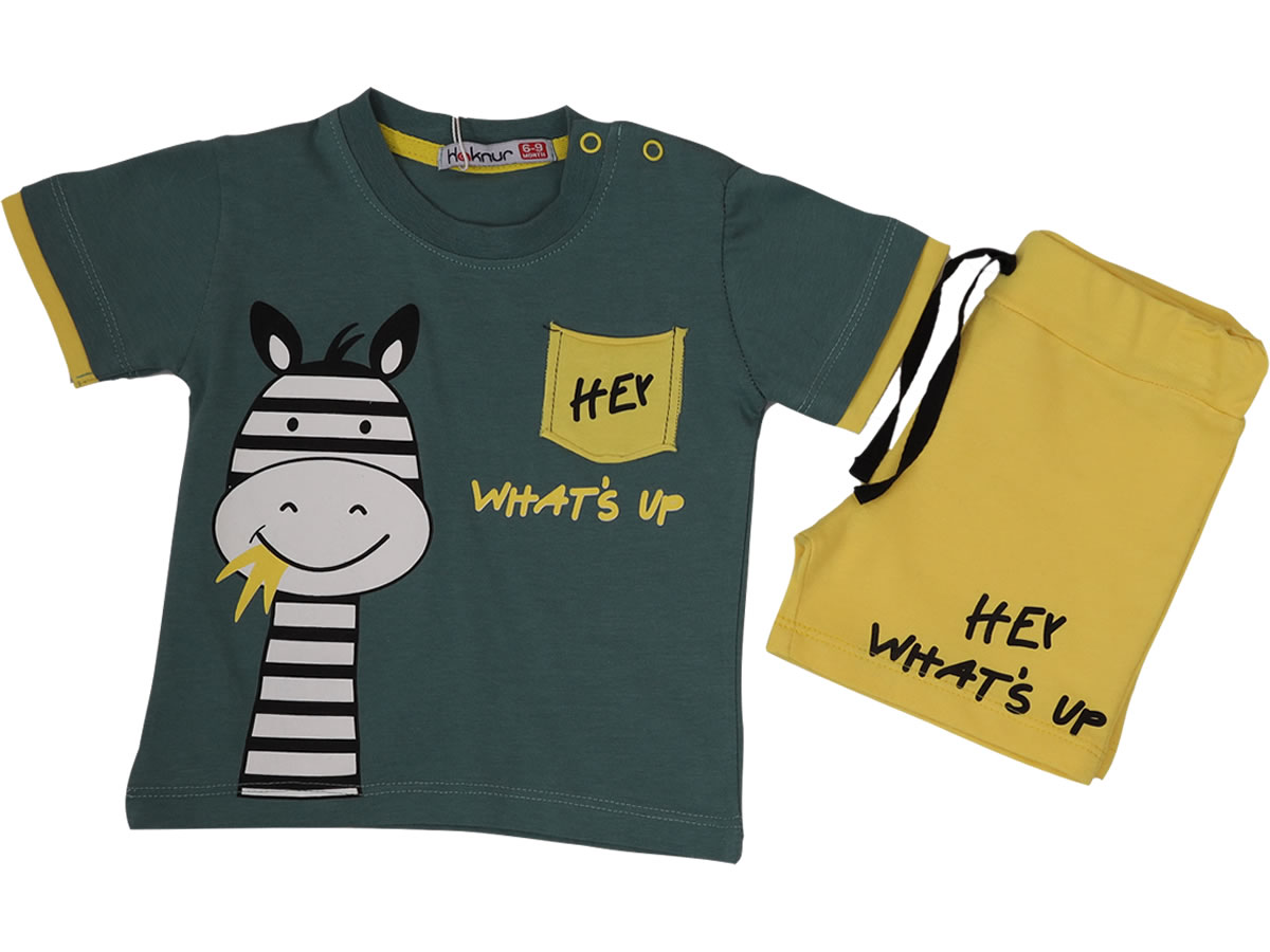 06-18 AYLIK ERKEK HEY WHATS UP ŞORTLU TAKIM