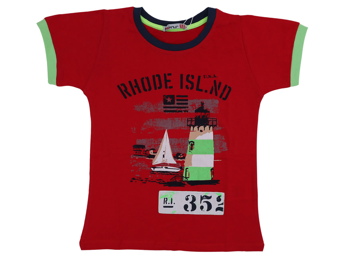 5-8 YAŞ ERKEK RHODE ISLAND GEMİLİ TİŞÖRT