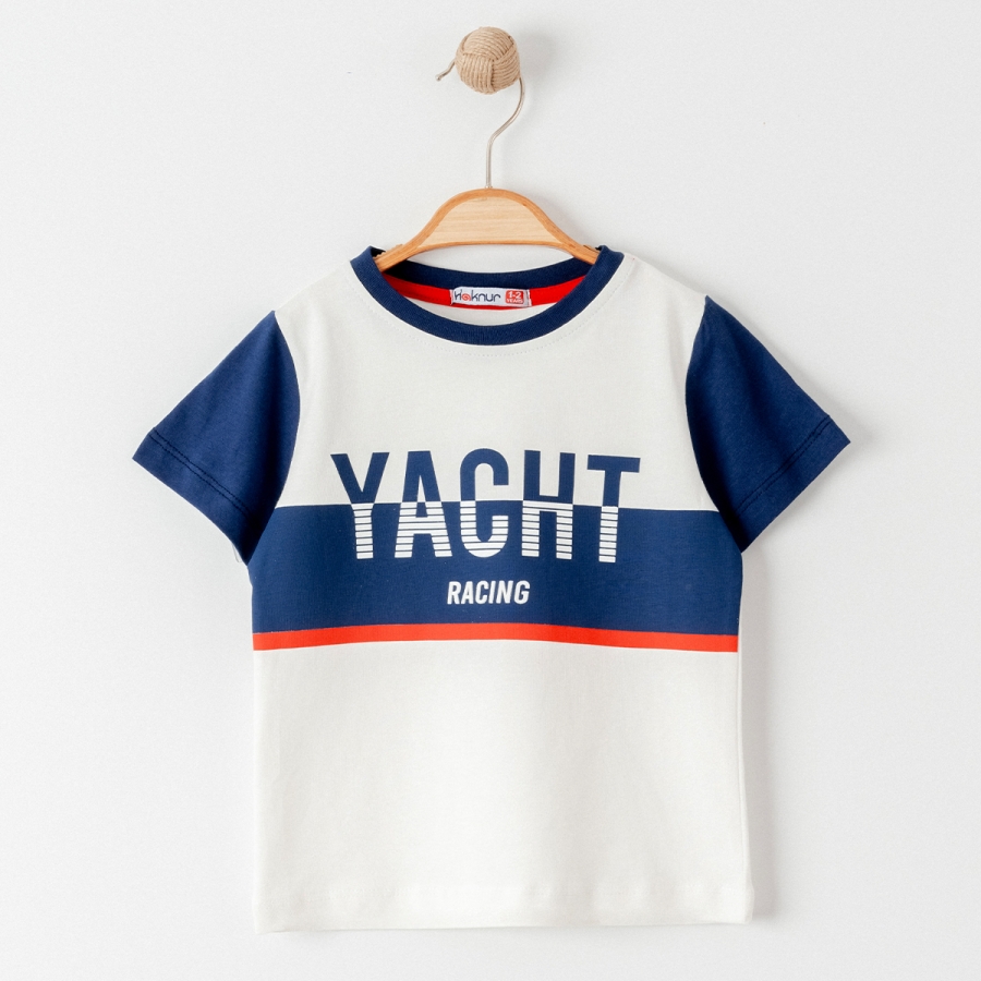 1-4 Yaş Erk Yatch Yazılı Tshirt