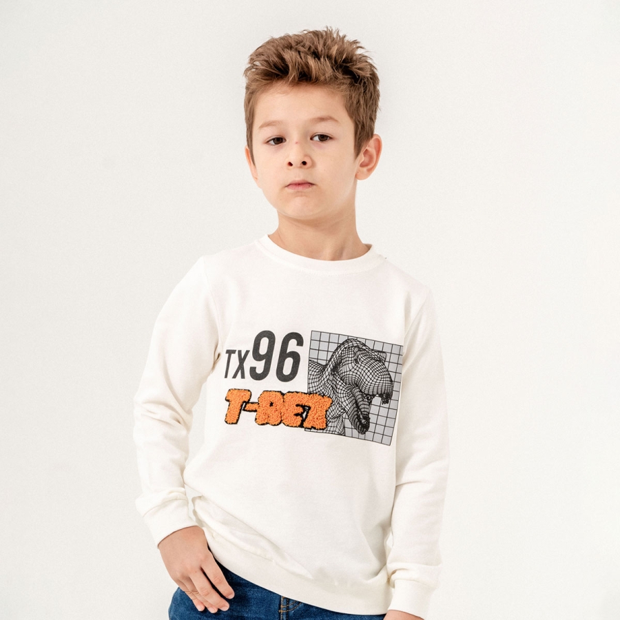 5-8 Yaş Erkek Tx 96 T-rex Baskılı Sweat