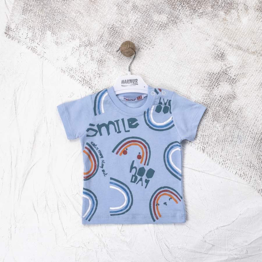 Erkek Smile Yazı Baskılı 6-18 Aylık Tişört