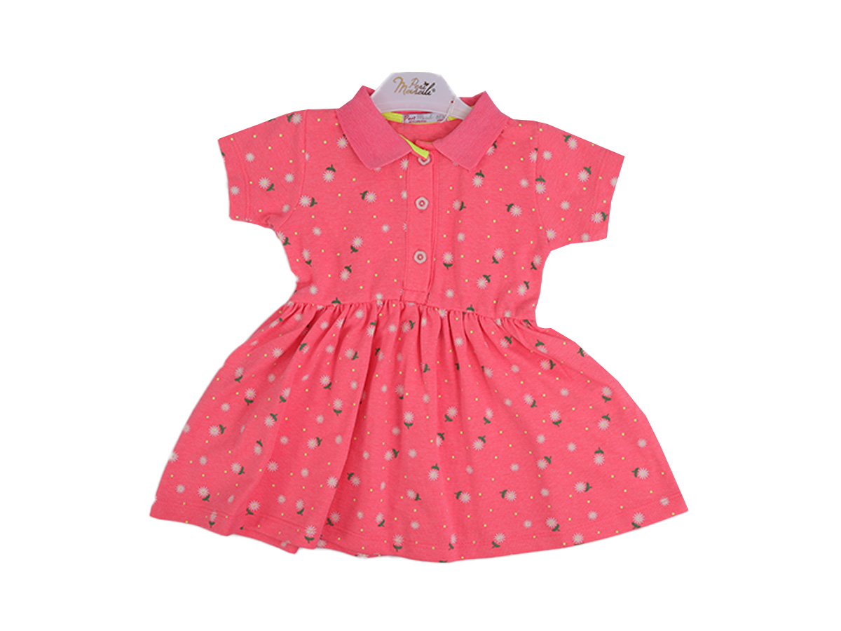 1-4 YAŞ  KIZ PAPATYALI LACOSTE ELBİSE