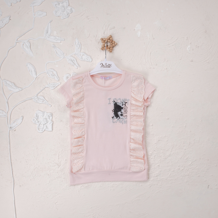 Kız I Don't Care Baskılı 5-8 Yaş Badi