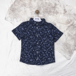 Erkek Aslanlı Yaprak Baskılı 5-8 Lacoste Gömlek