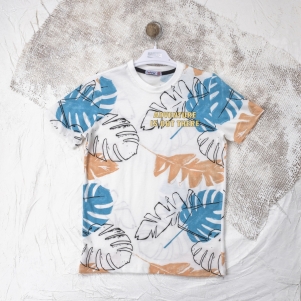 Erkek Yaprak Baskılı 9-12 Yaş Tişört