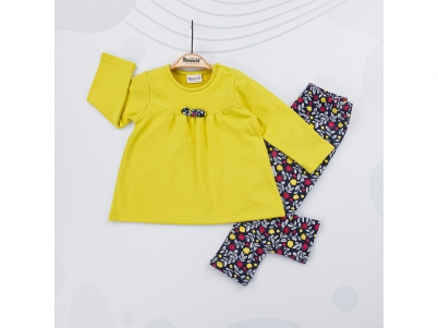 KIZ 6-24 AY ÇİÇEKLİ BAĞLAMALI ELBİSE