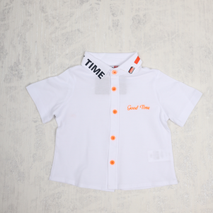 Erkek 1-4 Yaş Yaka Baskılı Gömlek