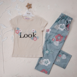 Kız Get To Look Baskılı 5-8 Yaş Pantolonlu Takım