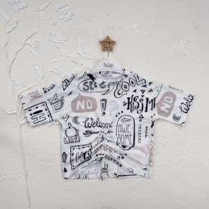 Kız Kiss Me Baskılı 5-8 Yaş Badi