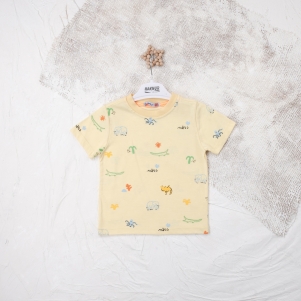 Erkek Fil Deve Baskılı 1-4 Yaş Tişört