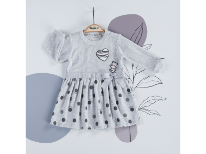 KIZ 3-18 AY KADİFE ELBİSE