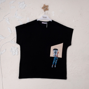 Kız İt's Coffe O'clock Baskılı 9-12 Yaş Badi