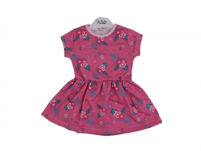 1-4 YAŞ KIZ YAPRAKLI DİGİTAL TEK ELBİSE