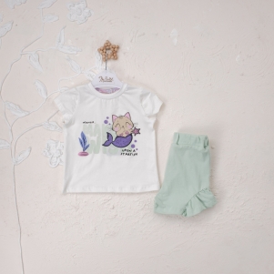1-4 YAŞ KIZ SEA CAT ŞORTLU  TAKIM