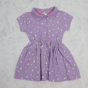 Kız 5-8 Yaş Çiçek Desenli Lakos Elbilse