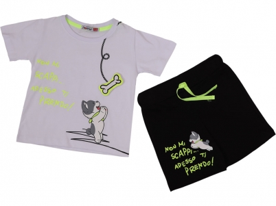 1-4 YAŞ ERKEK NON MI SCAPPI KÖPEKLİ KEMİKLİ ŞORTLU TAKIM