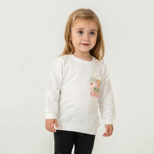 1-4 Yaş Kız 2ip Çiçek Cepli Sweat