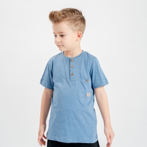 5-8 Yaş Erkek Patlı Cepli Düğmeli Tshirt