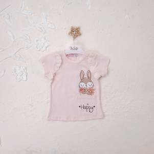 Kız Happy Tavşan Baskılı 1-4 Yaş Badi
