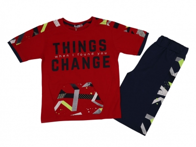9-12 YAŞ ERKEK THINGS CHANGE ŞORTLU TAKIM