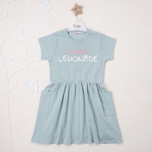 Kız Summer Lemonade Baskılı 5-8 Yaş Elbise