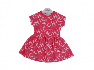 1-4 YAŞ KIZ CİHİC DİGİTAL BASKILI TEK ELBİSE