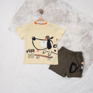 Erkek Skate Dog Baskılı 1-4 Yaş Takım