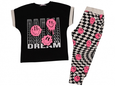 5-8 YAŞ KIZ GÜLEN YÜZLÜ EŞOFMAN TAKIM