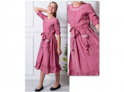 11-15 YAŞ NAKIŞLI ELBİSE 