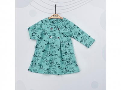 KIZ 6-24 AY ÇİÇEKLİ PİLELİ ELBİSE