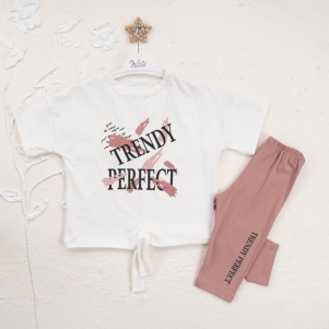 Kız Trendy Perfect Baskılı 5-8 Yaş Taytlı Takım