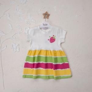 Kız Çilek Baskılı 1-4 Yaş Elbise