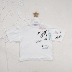 Kız Welcome Yaprak Baskılı 5-8 Yaş Badi