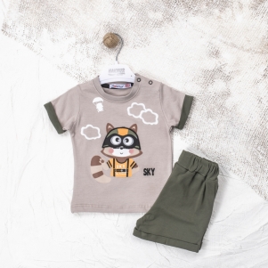 Erkek Sincap Baskılı 6-18 Aylık Takım