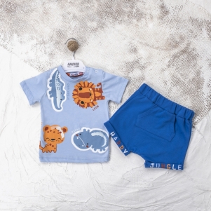 Erkek Hayvan Baskılı 6-18 Aylık Takım