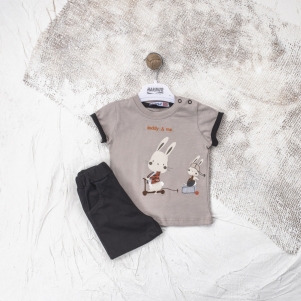 Erkek Tavşan Baskılı 6-18 Aylık Takım